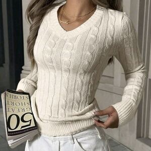 Girls Teens Cute Casual Knit Long Sleeve Sweater
